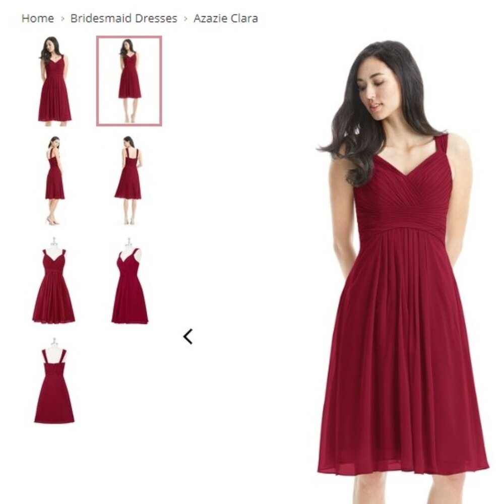 Azazie Women’s Clara Dress Size 16 Color Burgundy Bridesmaid Dress Formal